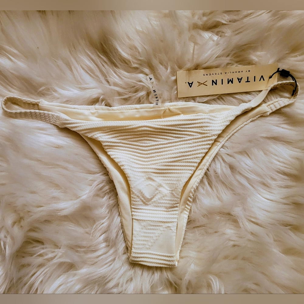 Vitamin A Classy Beach Bikini Cheeky Swimsuit Cream Crochet Bottoms